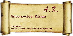 Antonovics Kinga névjegykártya